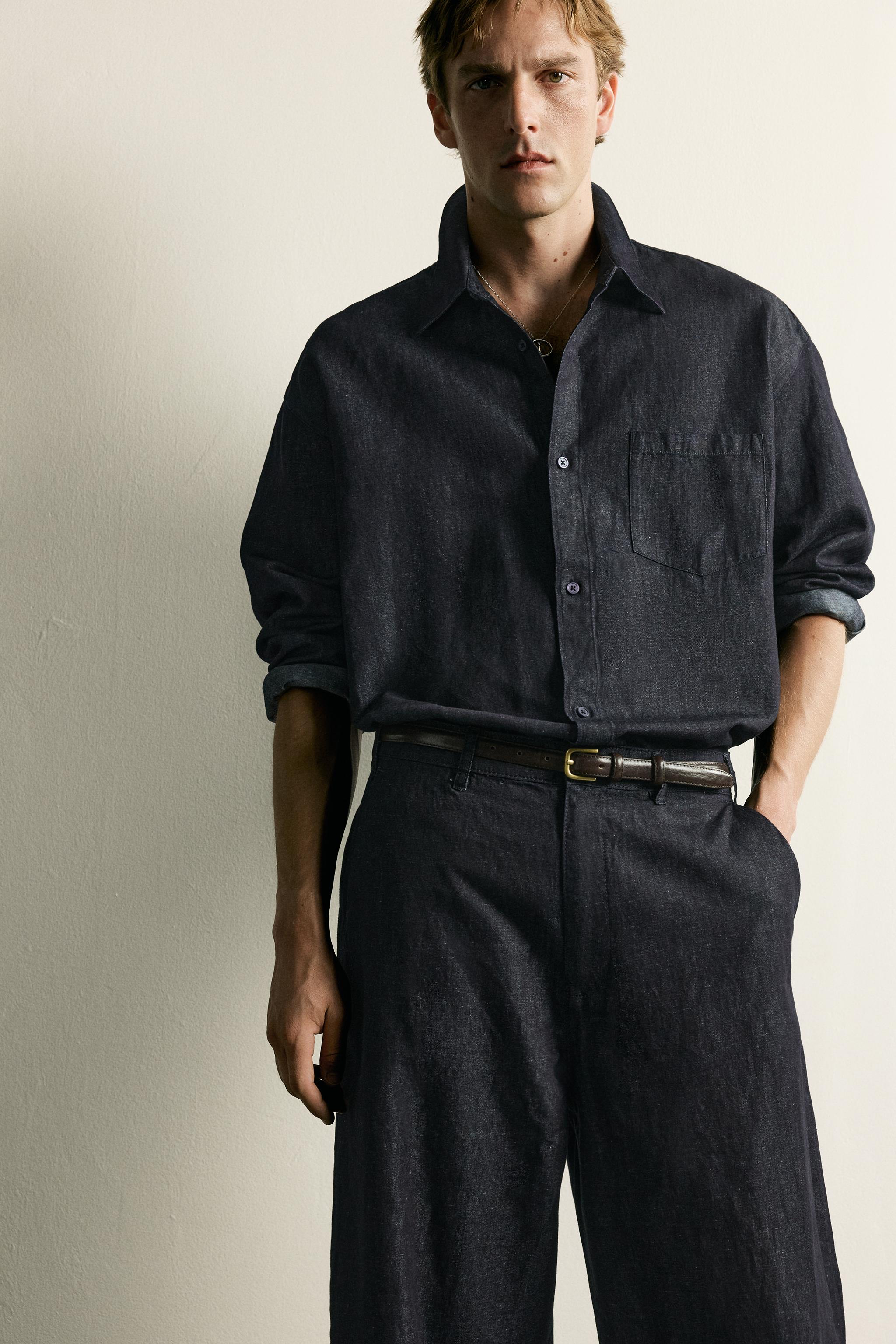 CHEMISE RELAXED FIT EN DENIM LÉGER